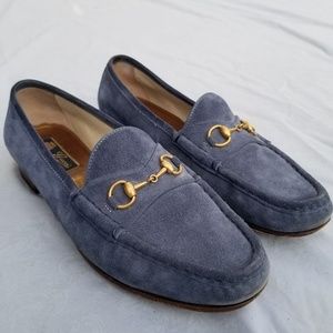 Authentic Gucci Blue Horsebit Loafers
